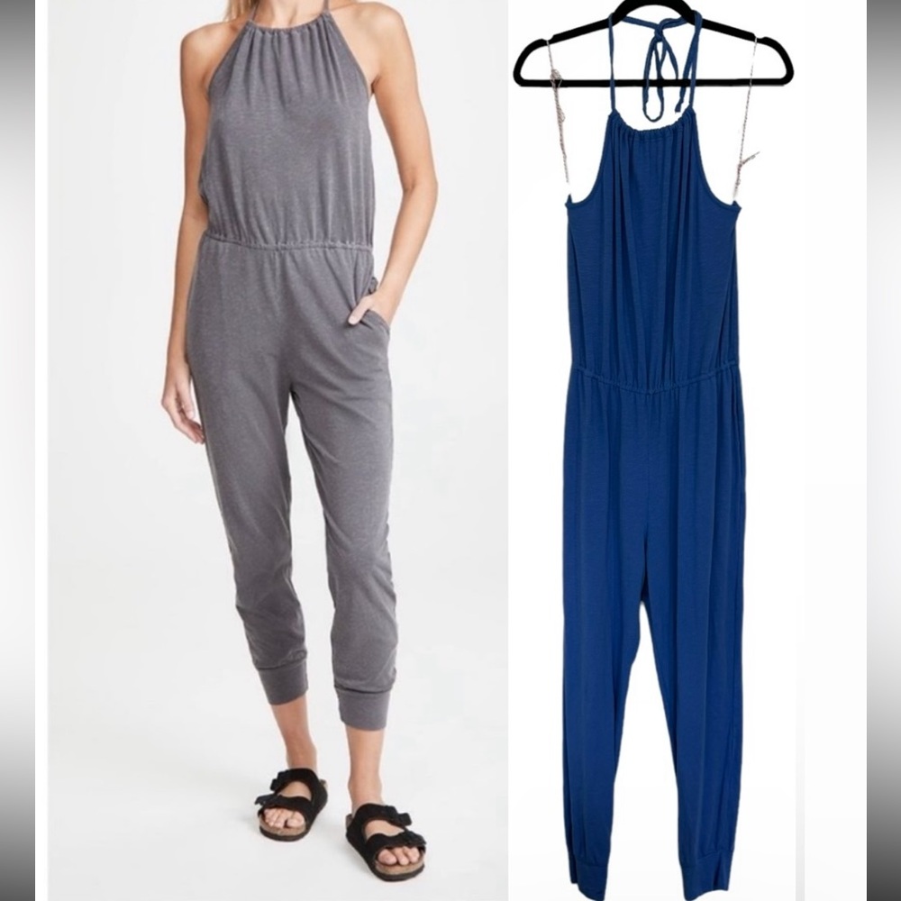 Sundry Halter One Piece Jumpsuit Blue Size 2 Medium